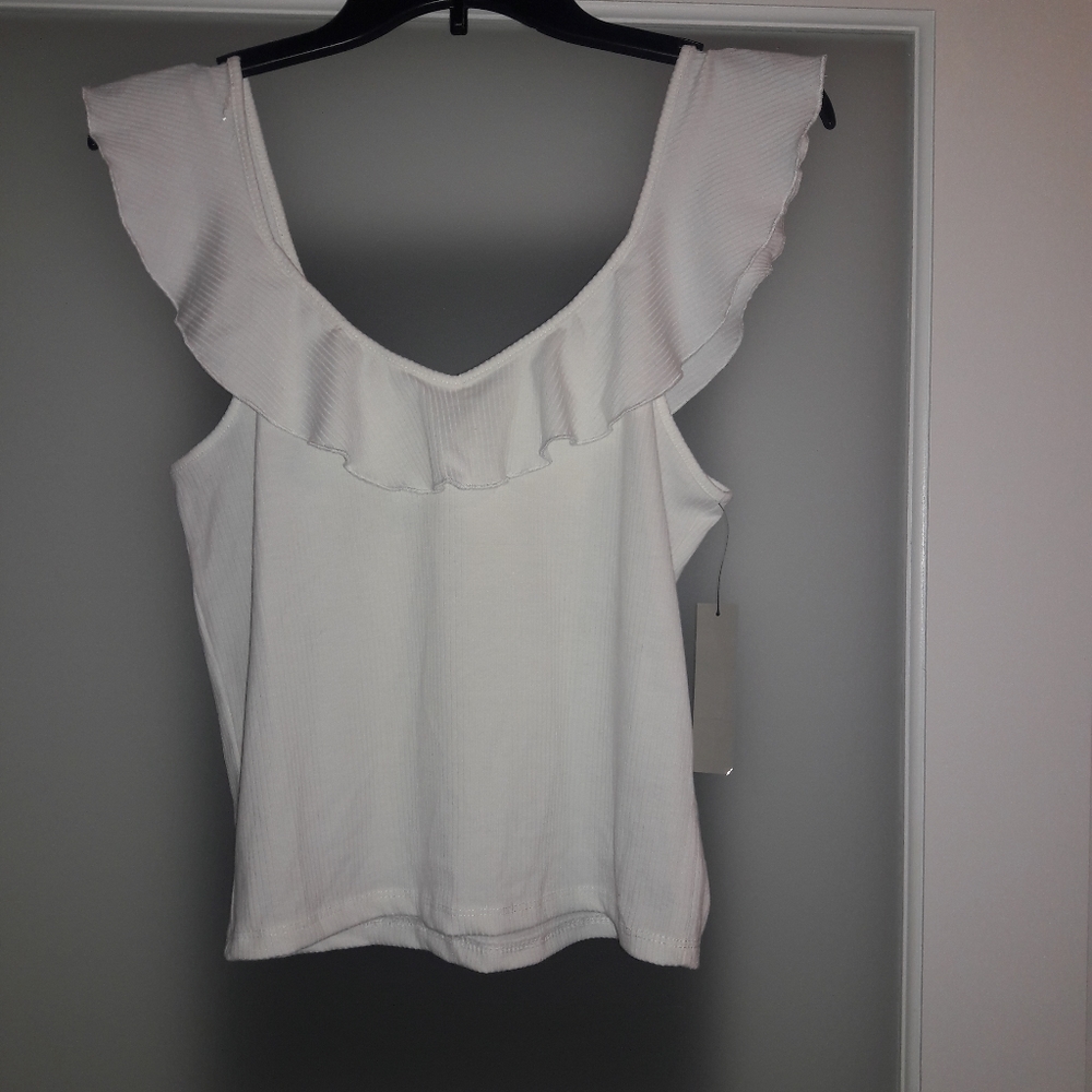 3 for$12 Ribbed frill top - Picture 2 of 6